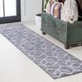 thumbnail image 1 of JONATHAN Y SUPERSOFT 2 x 8 Runner Rug, Tumbling Blocks Modern Geometric - Gray/White, SEU101F-28, 1 of 8