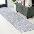 thumbnail image 1 of JONATHAN Y SUPERSOFT 2 x 8 Runner Rug, Tumbling Blocks Geometric - Light Gray/White, SEU101G-28, 1 of 8