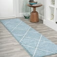 thumbnail image 1 of JONATHAN Y SUPERSOFT 2 x 8 Runner Rug, Cole Minimalist Diamond Trellis - Light Blue/White, SEU102C-28, 1 of 8