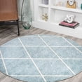 thumbnail image 1 of JONATHAN Y SUPERSOFT 5' Round Area Rug, Cole Minimalist Diamond Trellis - Light Blue/White, SEU102C-5R, 1 of 8