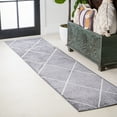 thumbnail image 1 of JONATHAN Y SUPERSOFT 2 x 10 Runner Rug, Cole Minimalist Diamond Trellis - Gray/White, SEU102F-210, 1 of 8