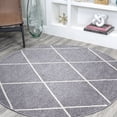 thumbnail image 1 of JONATHAN Y SUPERSOFT 5' Round Area Rug, Cole Minimalist Diamond Trellis - Gray/White, SEU102F-5R, 1 of 9