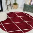thumbnail image 1 of JONATHAN Y SUPERSOFT 5' Round Area Rug, Cole Minimalist Diamond Trellis - Red/White, SEU102I-5R, 1 of 8