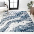 thumbnail image 1 of JONATHAN Y SUPERSOFT 8 x 10 Area Rug, Kassia Contemporary Glam Abstract Marble - Navy/Cream, SEU300B-8, 1 of 7