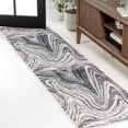 thumbnail image 1 of JONATHAN Y SUPERSOFT 2 x 8 Runner Rug, Eleni Glam Abstract Marble - Charcoal/Cream, SEU301A-28, 1 of 6