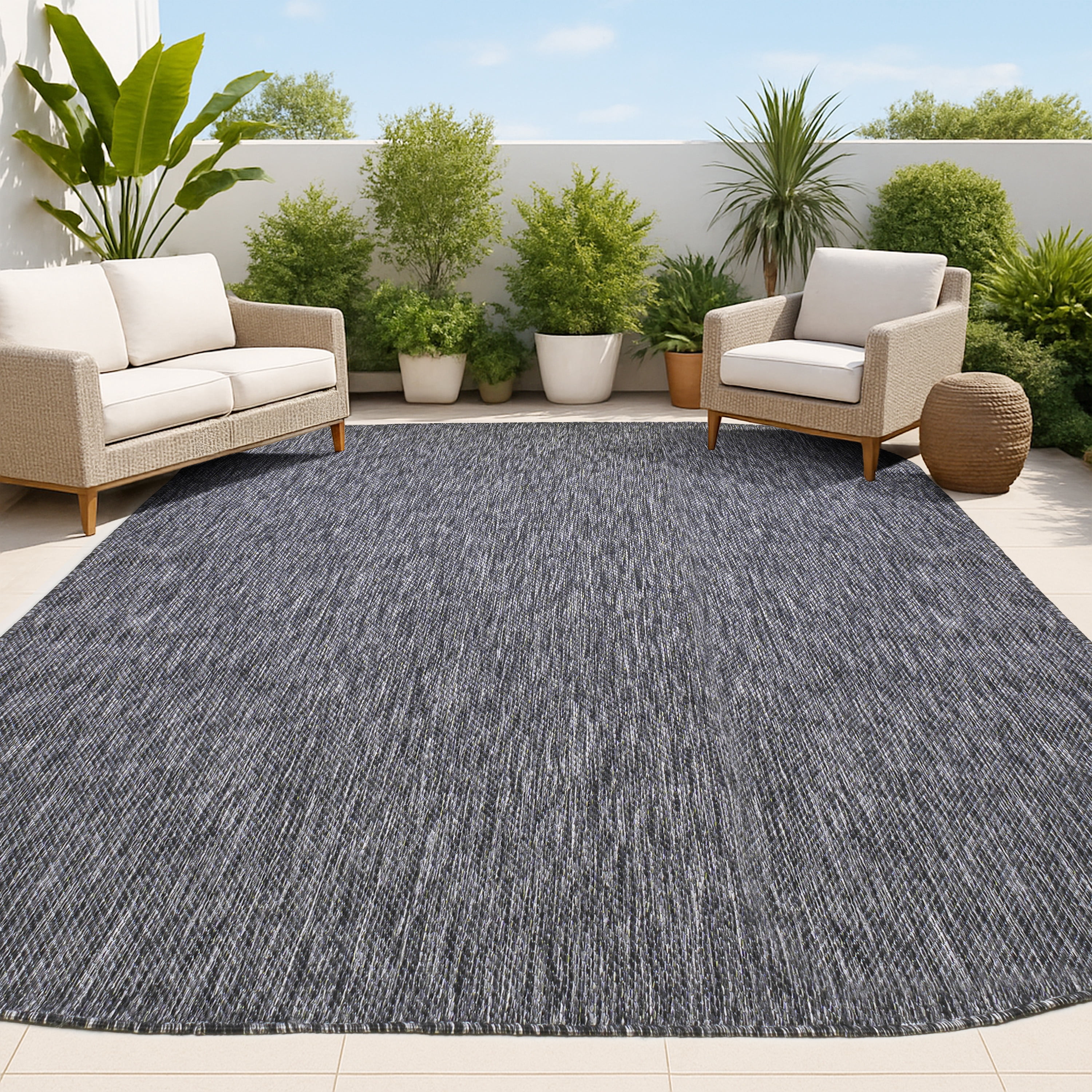 JONATHAN Y SHAPES 5 x 8 Area Rug, Miles Minimalist Radius Corner - Dark ...