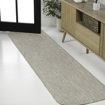 JONATHAN Y SHAPES 2 x 8 Runner Rug, Miles Minimalist Radius Corner - Beige, SHP100B-28