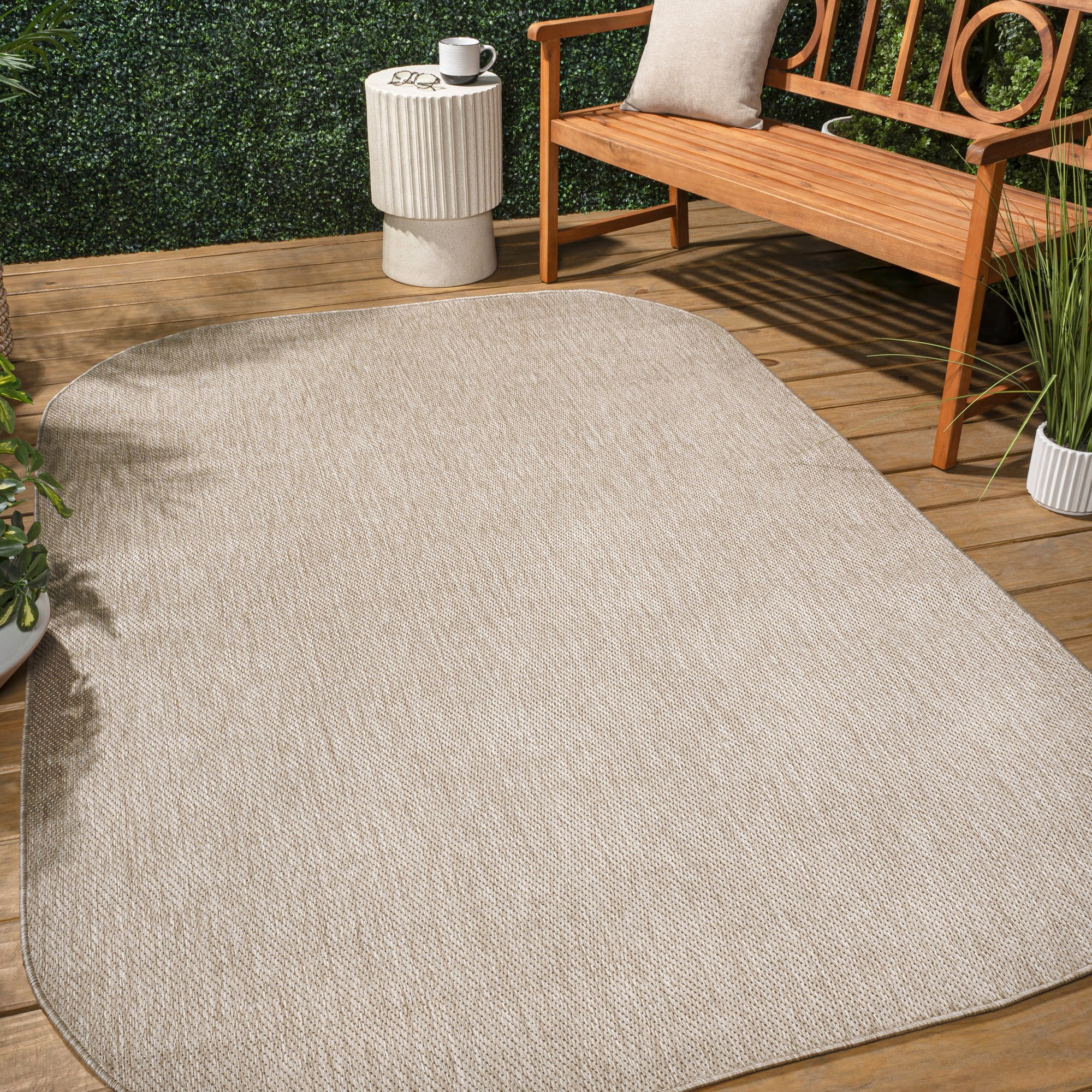 JONATHAN Y SHP100B-5 Miles Modern Minimalist Radius Corner Solid Beige ...