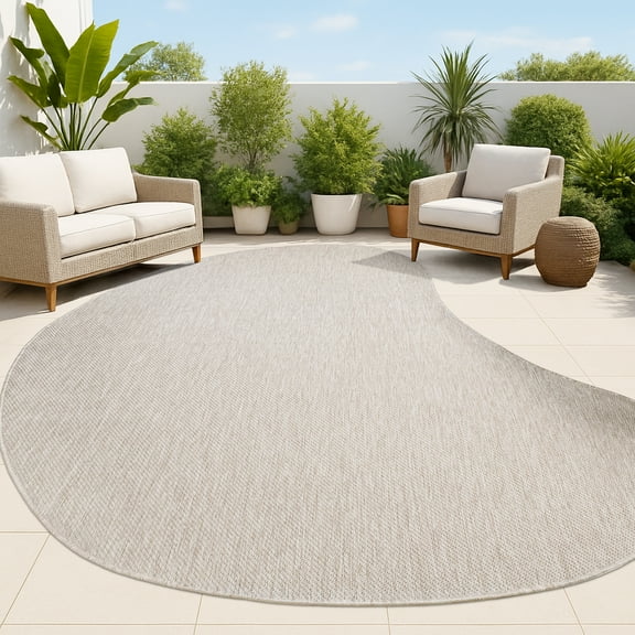 JONATHAN Y SHAPES 6 x 9 Area Rug, Evan Rustic Organic Curve - Beige, SHP102C-6