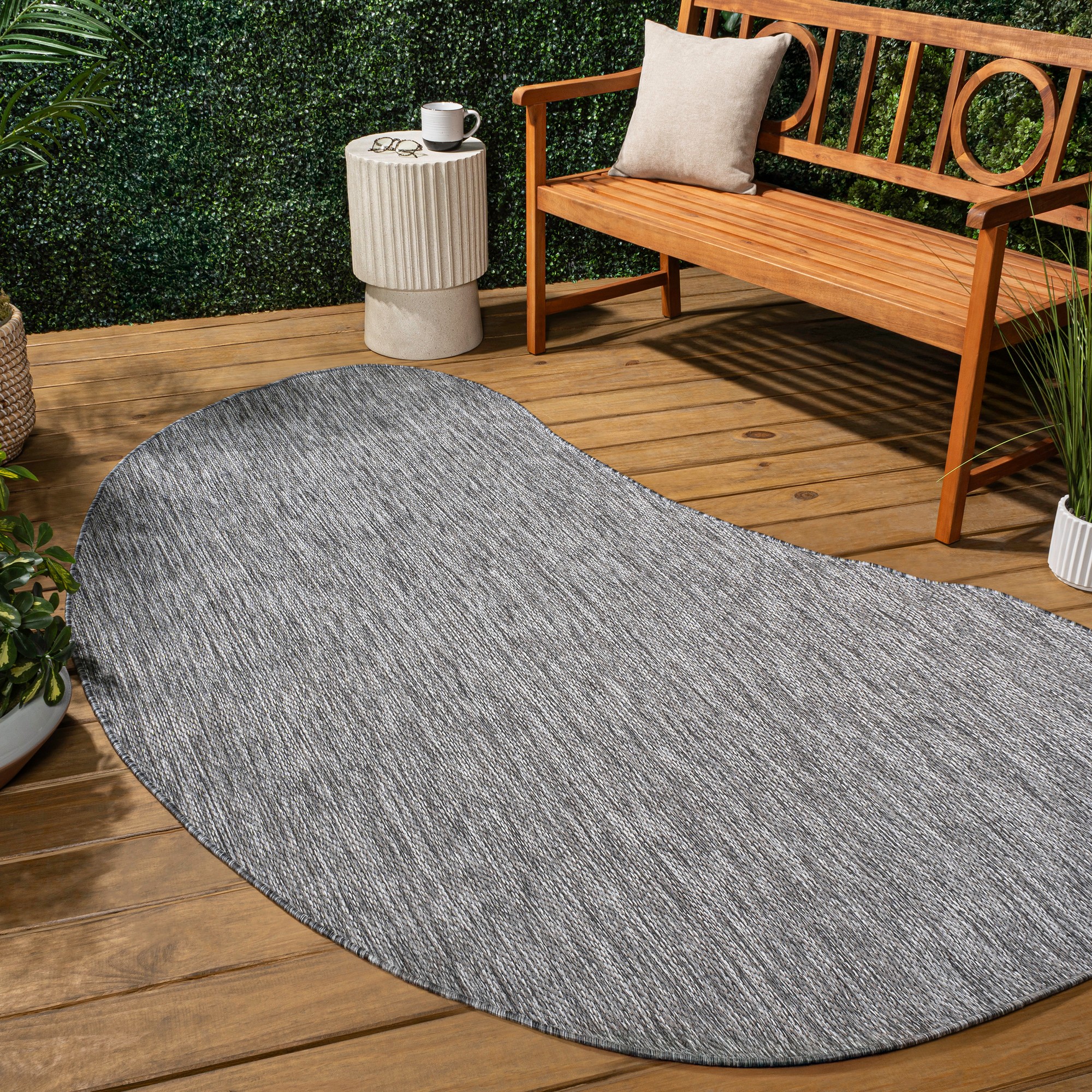 Outside Rustic Rug JONATHAN Y SHP102D-8 Evan Modern Rustic Organic Curve Gray 8 ft. x 10 ...