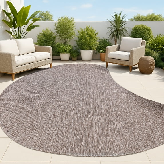 JONATHAN Y SHAPES 5 x 8 Area Rug, Evan Rustic Organic Curve - Brown, SHP102E-5