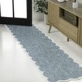 thumbnail image 1 of JONATHAN Y SHAPES 2 x 8 Runner Rug, Alice Cottage Two-Tone Scalloped - Turquoise/Cream, SHP103D-28, 1 of 8