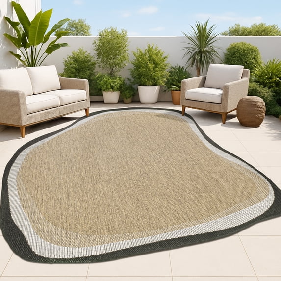 JONATHAN Y SHAPES 9 x 12 Area Rug, Wyatt Rustic Abstract - Brown/Black, SHP200A-9