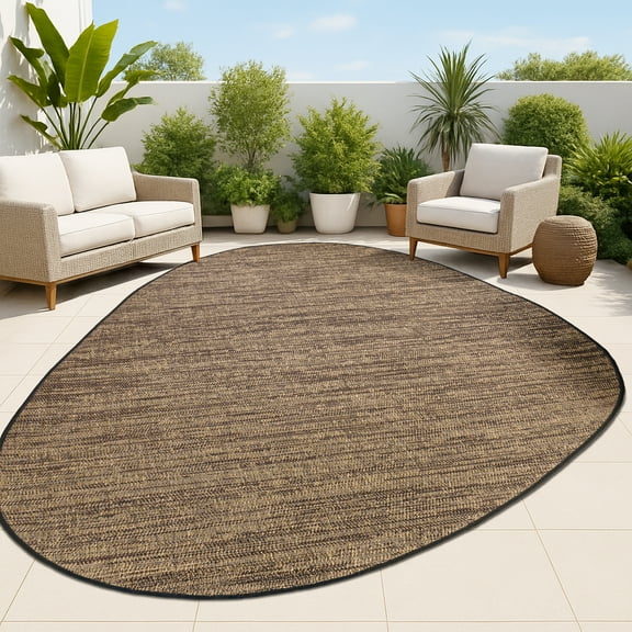 JONATHAN Y SHAPES 6 x 9 Area Rug, Callan Rustic Abstract - Brown/Black, SHP202A-6