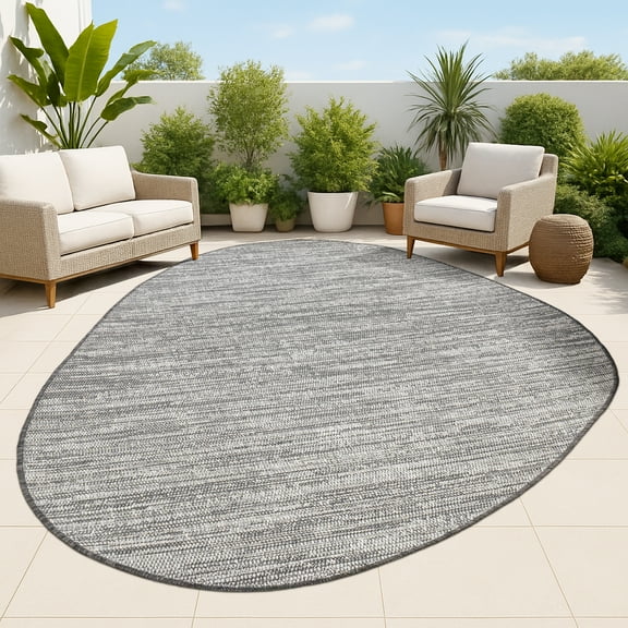 JONATHAN Y SHAPES 4 x 6 Area Rug, Callan Rustic Abstract - Gray/Black, SHP202F-4