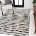 thumbnail image 1 of JONATHAN Y SILK ORCHID 5 x 8 Area Rug, Batten Stripe - Gray/Black, SOR204B-5, 1 of 10