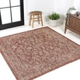 thumbnail image 1 of JONATHAN Y SANTA MONICA 9' Square Area Rug, Tela Bohemian Textured Weave Floral - Red/Taupe, SMB100A-9SQ, 1 of 3
