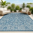 thumbnail image 1 of JONATHAN Y SANTA MONICA 4 x 6 Area Rug, Tela Bohemian Textured Weave Floral - Navy/Gray, SMB100B-4, 1 of 3