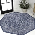 thumbnail image 1 of JONATHAN Y SANTA MONICA 8' Octagon Area Rug, Tela Bohemian Textured Weave Floral - Navy/Gray, SMB100B-8TGN, 1 of 3