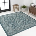 thumbnail image 1 of JONATHAN Y SANTA MONICA 5' Square Area Rug, Tela Bohemian Textured Weave Floral - Teal/Gray, SMB100C-5SQ, 1 of 2