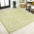 thumbnail image 1 of JONATHAN Y SANTA MONICA 5' Square Area Rug, Tela Bohemian Textured Weave Floral - Green/Cream, SMB100D-5SQ, 1 of 8