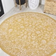 thumbnail image 1 of JONATHAN Y SANTA MONICA 5' Round Area Rug, Tela Bohemian Textured Weave Floral - Yellow/Cream, SMB100E-5R, 1 of 7