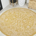 thumbnail image 1 of JONATHAN Y SANTA MONICA 5' Round Area Rug, Tela Bohemian Textured Weave Floral - Yellow/Cream, SMB100E-5R, 1 of 7