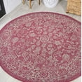 thumbnail image 1 of JONATHAN Y SANTA MONICA 5' Round Area Rug, Tela Bohemian Textured Weave Floral - Fuchsia/Light Gray, SMB100G-5R, 1 of 7