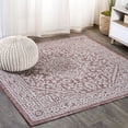 thumbnail image 1 of JONATHAN Y SANTA MONICA 5' Square Area Rug, Sinjuri Medallion Textured Weave - Red/Taupe, SMB101A-5SQ, 1 of 4