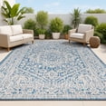 thumbnail image 1 of JONATHAN Y SANTA MONICA 3 x 5 Area Rug, Sinjuri Medallion Textured Weave - Navy/Gray, SMB101B-3, 1 of 12