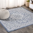 thumbnail image 1 of JONATHAN Y SANTA MONICA 5' Square Area Rug, Sinjuri Medallion Textured Weave - Navy/Gray, SMB101B-5SQ, 1 of 3