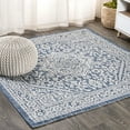 thumbnail image 1 of JONATHAN Y SANTA MONICA 6' Square Area Rug, Sinjuri Medallion Textured Weave - Navy/Gray, SMB101B-6SQ, 1 of 3