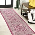 thumbnail image 1 of JONATHAN Y SANTA MONICA 2 x 10 Runner Rug, Sinjuri Medallion Textured Weave - Fuchsia/Light Gray, SMB101G-210, 1 of 4