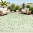 thumbnail image 1 of JONATHAN Y SMB101H-4 Sinjuri Medallion Textured Weave Cream/Green 4 ft. x 6 ft. Indoor/Outdoor Area Rug, Pet Friendly, Stain Resistant, Easy to Clean, for Patio, Living Room; Kitchen, Bedroom, 1 of 8