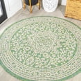 thumbnail image 1 of JONATHAN Y SANTA MONICA 5' Round Area Rug, Sinjuri Medallion Textured Weave - Cream/Green, SMB101H-5R, 1 of 6