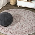 thumbnail image 1 of JONATHAN Y SANTA MONICA 5' Round Area Rug, Rozetta Boho Medallion Textured Weave - Red/Taupe, SMB102A-5R, 1 of 3