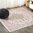 thumbnail image 1 of JONATHAN Y SANTA MONICA 5' Square Area Rug, Rozetta Boho Medallion Textured Weave - Red/Taupe, SMB102A-5SQ, 1 of 3