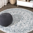 thumbnail image 1 of JONATHAN Y SANTA MONICA 5' Round Area Rug, Rozetta Boho Medallion Textured Weave - Gray/Teal, SMB102C-5R, 1 of 3