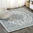 thumbnail image 1 of JONATHAN Y SANTA MONICA 5' Square Area Rug, Rozetta Boho Medallion Textured Weave - Gray/Teal, SMB102C-5SQ, 1 of 3