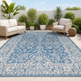 thumbnail image 1 of JONATHAN Y SANTA MONICA 3 x 5 Area Rug, Palazzo Vine and Border Textured Weave - Navy/Gray, SMB103A-3, 1 of 9