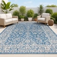 thumbnail image 1 of JONATHAN Y SANTA MONICA 5 x 8 Area Rug, Palazzo Vine and Border Textured Weave - Navy/Gray, SMB103A-5, 1 of 9