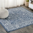 thumbnail image 1 of JONATHAN Y SANTA MONICA 5' Square Area Rug, Palazzo Vine and Border Textured Weave - Navy/Gray, SMB103A-5SQ, 1 of 3