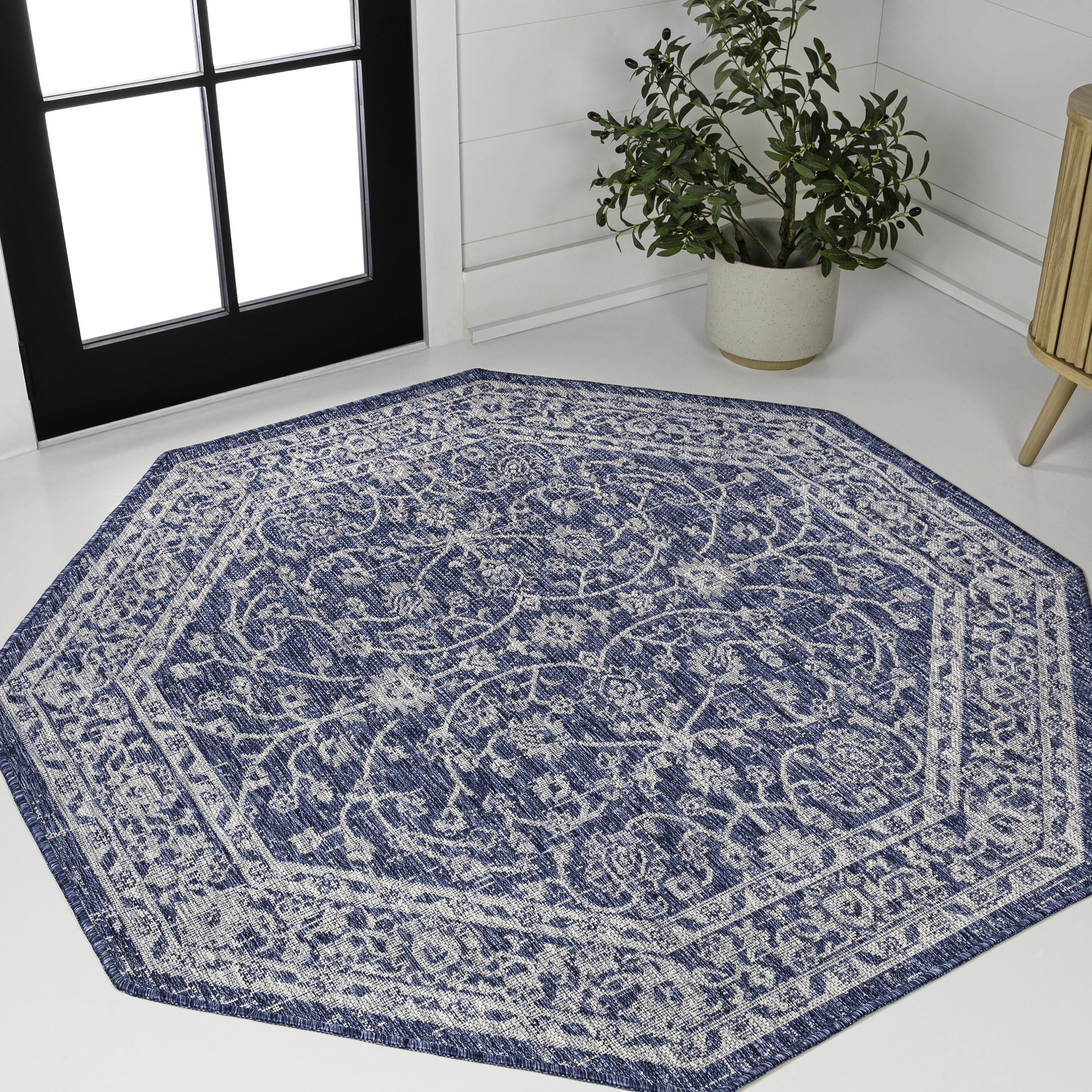 JONATHAN Y SANTA MONICA 8' Octagon Area Rug, Palazzo Vine and Border ...