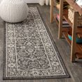 thumbnail image 1 of JONATHAN Y SANTA MONICA 2 x 10 Runner Rug, Palazzo Vine and Border Textured Weave - Black/Gray, SMB103C-210, 1 of 9