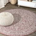 thumbnail image 1 of JONATHAN Y SANTA MONICA 3' Round Area Rug, Malta Bohemian Medallion Textured Weave - Red/Taupe, SMB104A-3R, 1 of 4