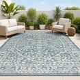 thumbnail image 1 of JONATHAN Y SANTA MONICA 4 x 6 Area Rug, Malta Bohemian Medallion Textured Weave - Teal/Gray, SMB104B-4, 1 of 3