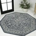 thumbnail image 1 of JONATHAN Y SANTA MONICA 5' Octagon Area Rug, Malta Bohemian Medallion Textured Weave - Teal/Gray, SMB104B-5TGN, 1 of 4