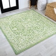 thumbnail image 1 of JONATHAN Y SANTA MONICA 5' Square Area Rug, Malta Bohemian Medallion Textured Weave - Cream/Green, SMB104F-5SQ, 1 of 2