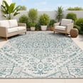 thumbnail image 1 of JONATHAN Y SANTA MONICA 5 x 8 Area Rug, Estrella Bohemian Medallion Textured Weave - Teal/Gray, SMB105C-5, 1 of 2