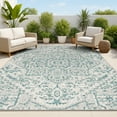 thumbnail image 1 of JONATHAN Y SANTA MONICA 6 x 9 Area Rug, Estrella Bohemian Medallion Textured Weave - Teal/Gray, SMB105C-6, 1 of 2